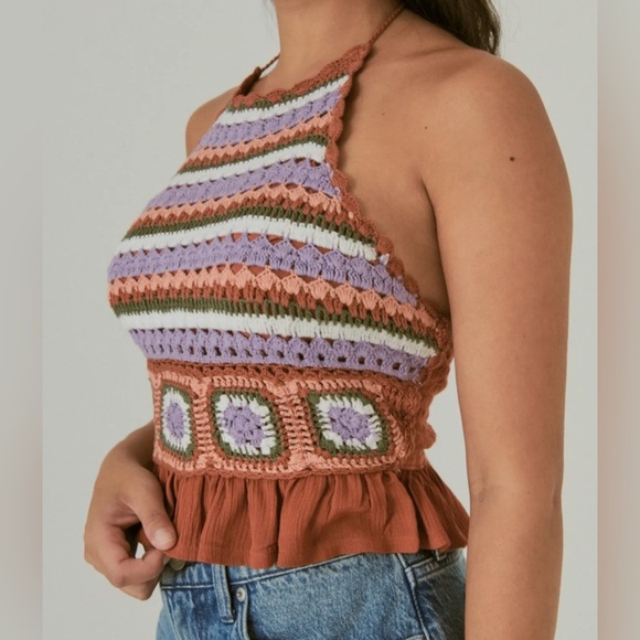 NWT Lucky Brand Crochet Halter Top - Picture 3 of 7